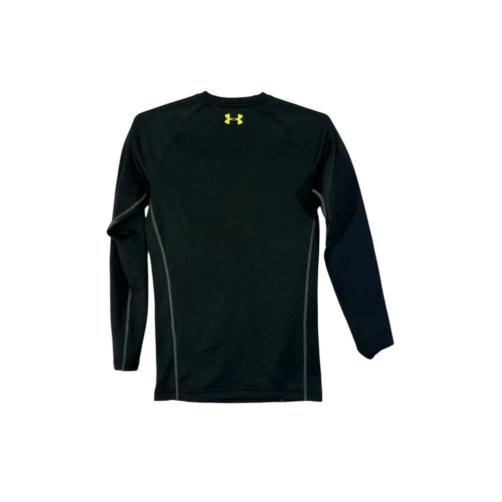 Under Armour Base Layer 3.0 Shirt Mens SMALL Black Coldgear Fitted Waffle‎ Grid